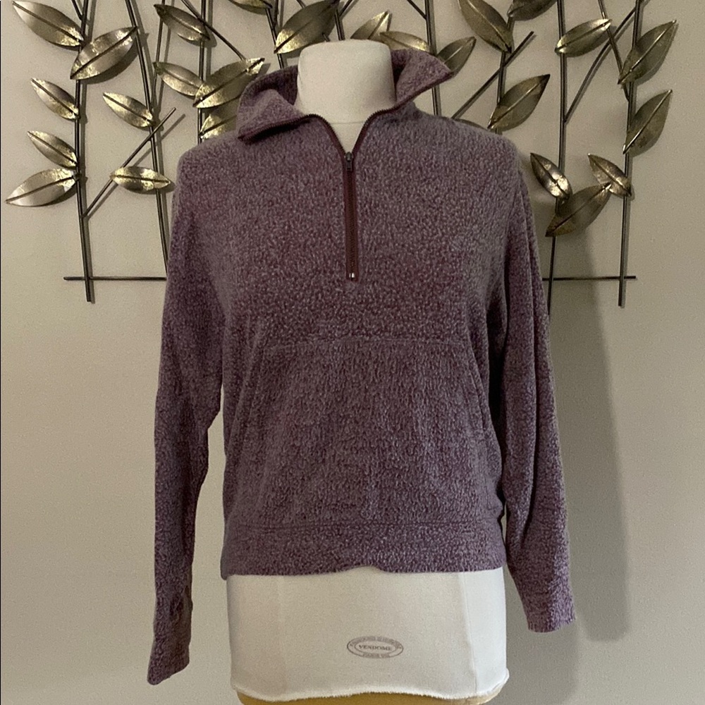 Nine Britton Purple Quarter-Zip Sweater Soft Knit